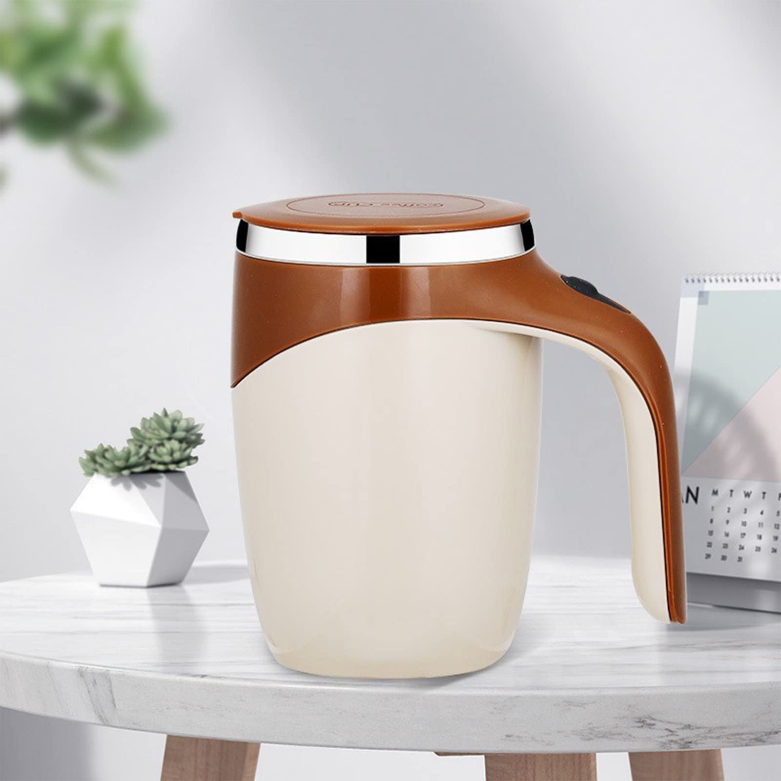 Self Stirring Coffee Mug - Automatic Magnetic Stirring Cup for Coffee, Tea, Hot Chocolate & Protein Shakes - Home, Office & Travel Use - Easy to Clean & Durable Design