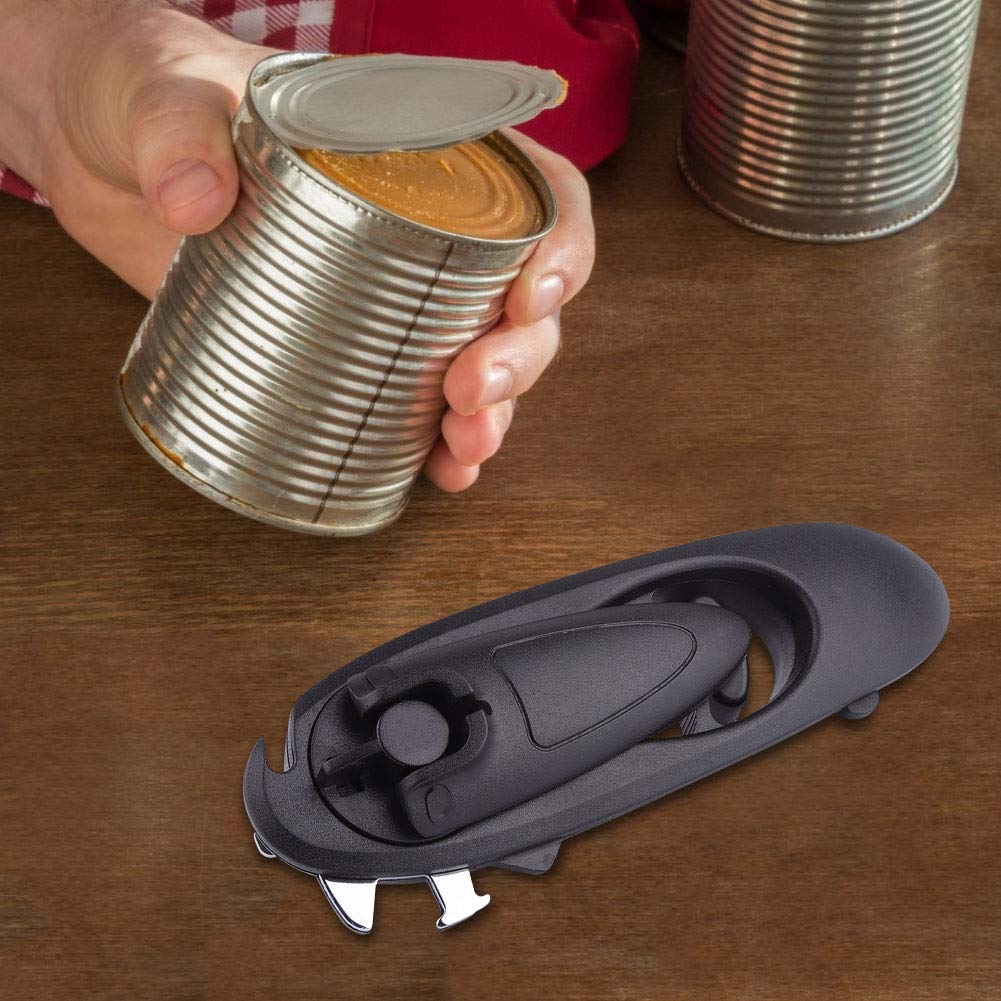 Premium Heavy-Duty Non-Slip Manual Can Opener & Jar Opener - Ergonomic Thick Handle Design for Easy Opening - Perfect for Kitchen, Camping & Emergency Preparedness