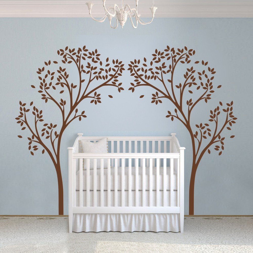 Brown Vinyl Nursery Tree Sticker - Tree Canopy Wall Decal & Mural for Kids Room Decor - Perfect for Baby Nursery, Playroom & Bedroom Wall Art