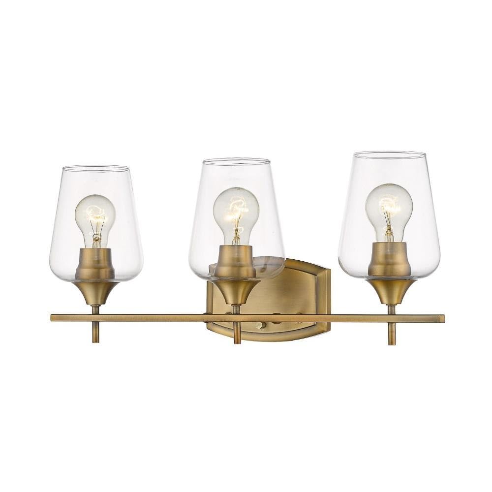 Z-Lite 3 Light Vanity Bathroom Fixture 473-3V-OBR - Clear Glass Shade for Modern Bathroom Lighting - Perfect for Vanity, Dressing Room & Bathroom Makeup Area