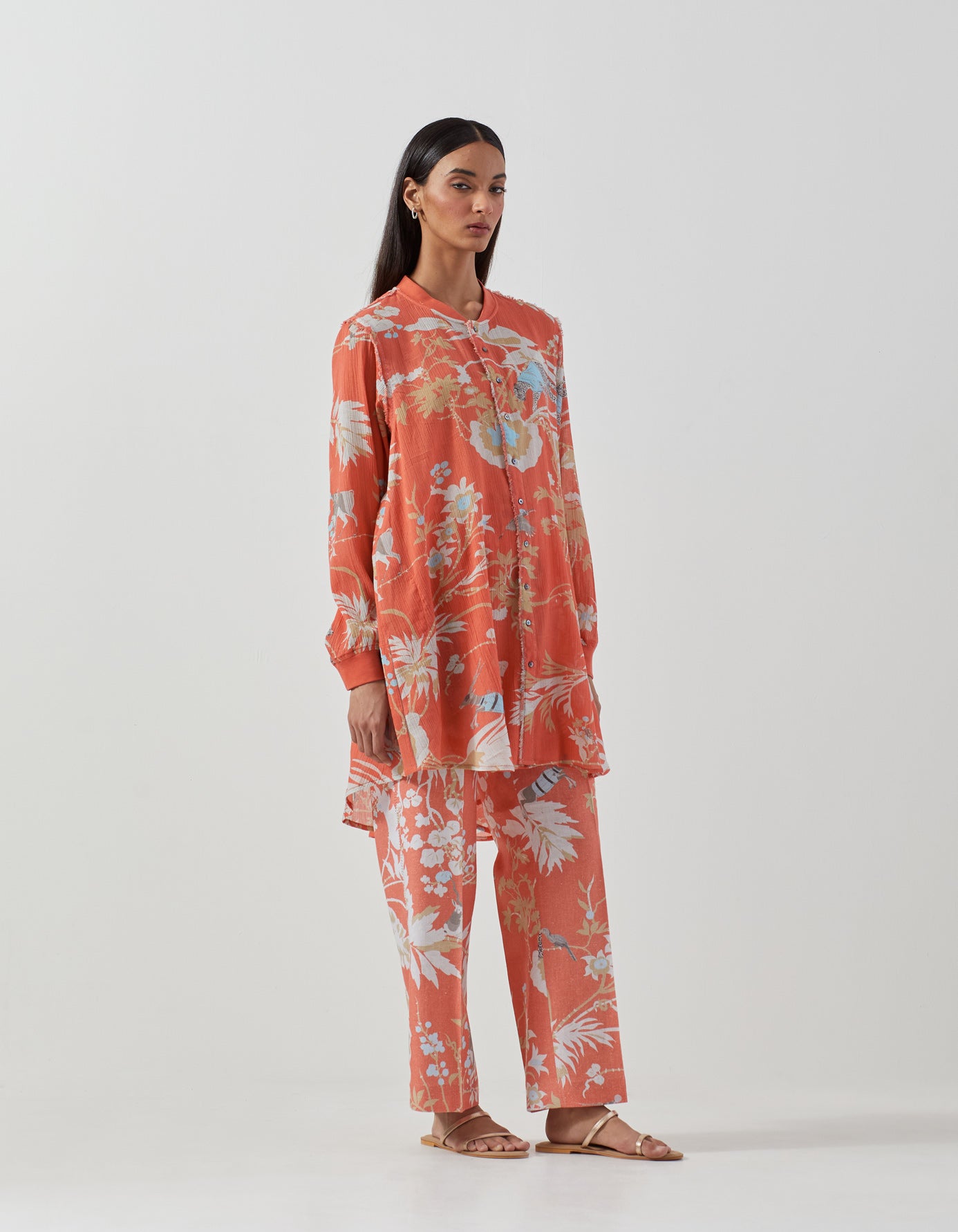 Premium Cotton Crepe Coral Shirt for Women | Soft & Breathable | Perfect for Casual Wear, Office & Summer Outfits