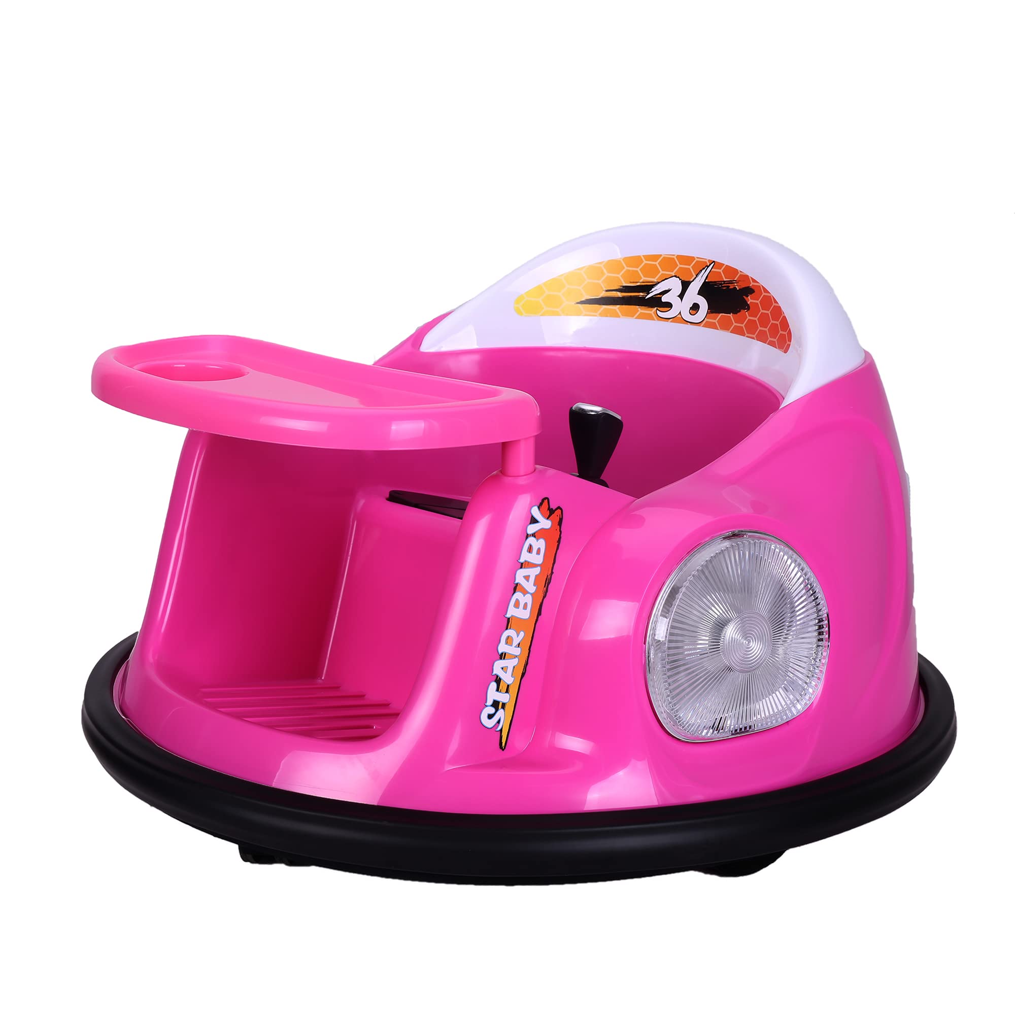 TAMCO 12V Kids Bumper Car with Remote Control - 360° Spin Ride-On Vehicle for Toddlers, Rechargeable Electric Car with Colorful LED Lights & Dinner Plate - Perfect Birthday Gift for Boys & Girls (Pink) | Indoor & Outdoor Play, Birthday Parties, Amusement Parks