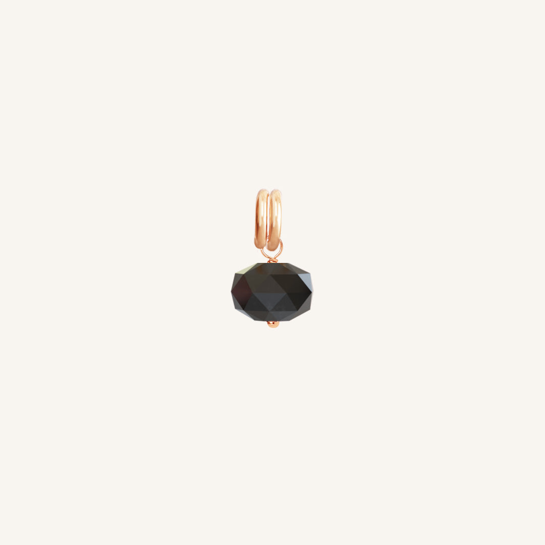 Opulent Black Spinel Charm - Natural Energy Stone Jewelry for Healing & Protection | Perfect for Meditation, Reiki & Spiritual Gifts