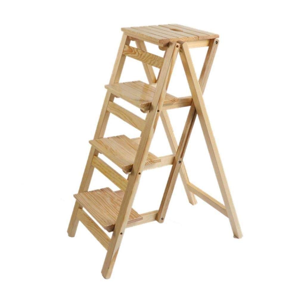 Solid Wood Folding Step Stool for Home - Multifunctional Library Ladder Stool, Compact Bookshelf Step Stool for Kids & Adults - Perfect for Reaching High Shelves, Kitchen, Bathroom & Closet Organization