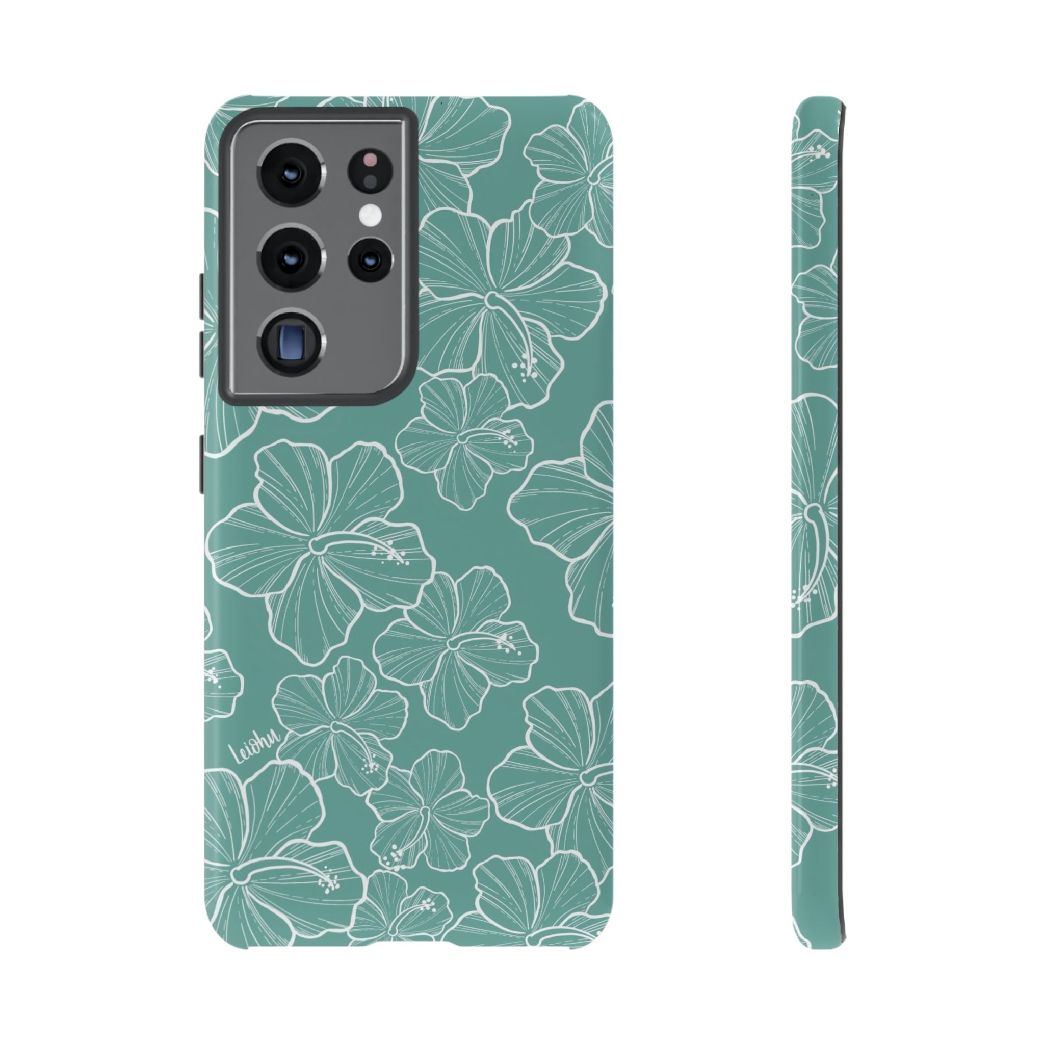 Premium Hibiscus Teal Samsung Galaxy Phone Case - Durable & Stylish Protection for Everyday Use, Work & Travel