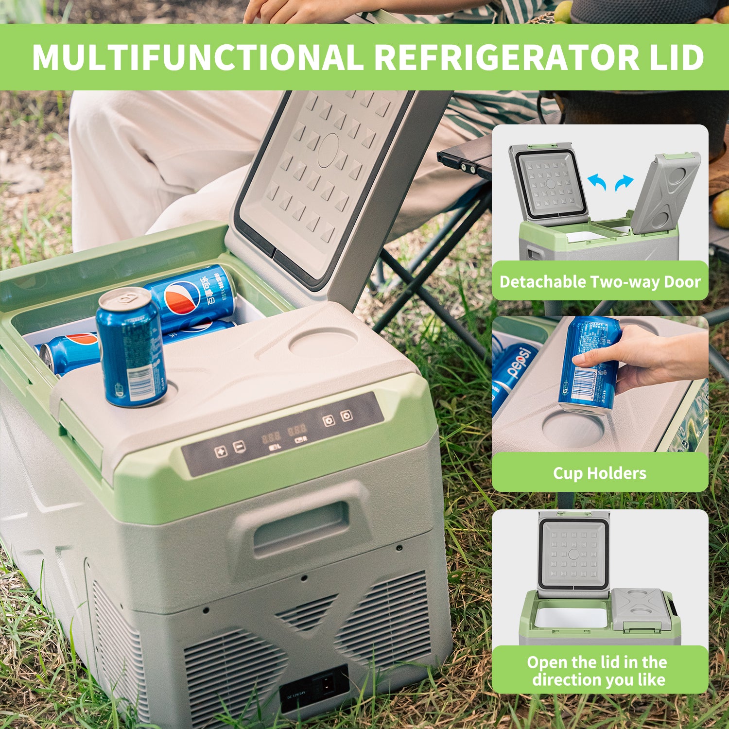 Alpicool XD45 12V Portable Car Refrigerator Freezer - 45 Quart Compact Fridge for Road Trips, Camping & Outdoor Adventures - Dual Zone Cooling & Energy Efficient