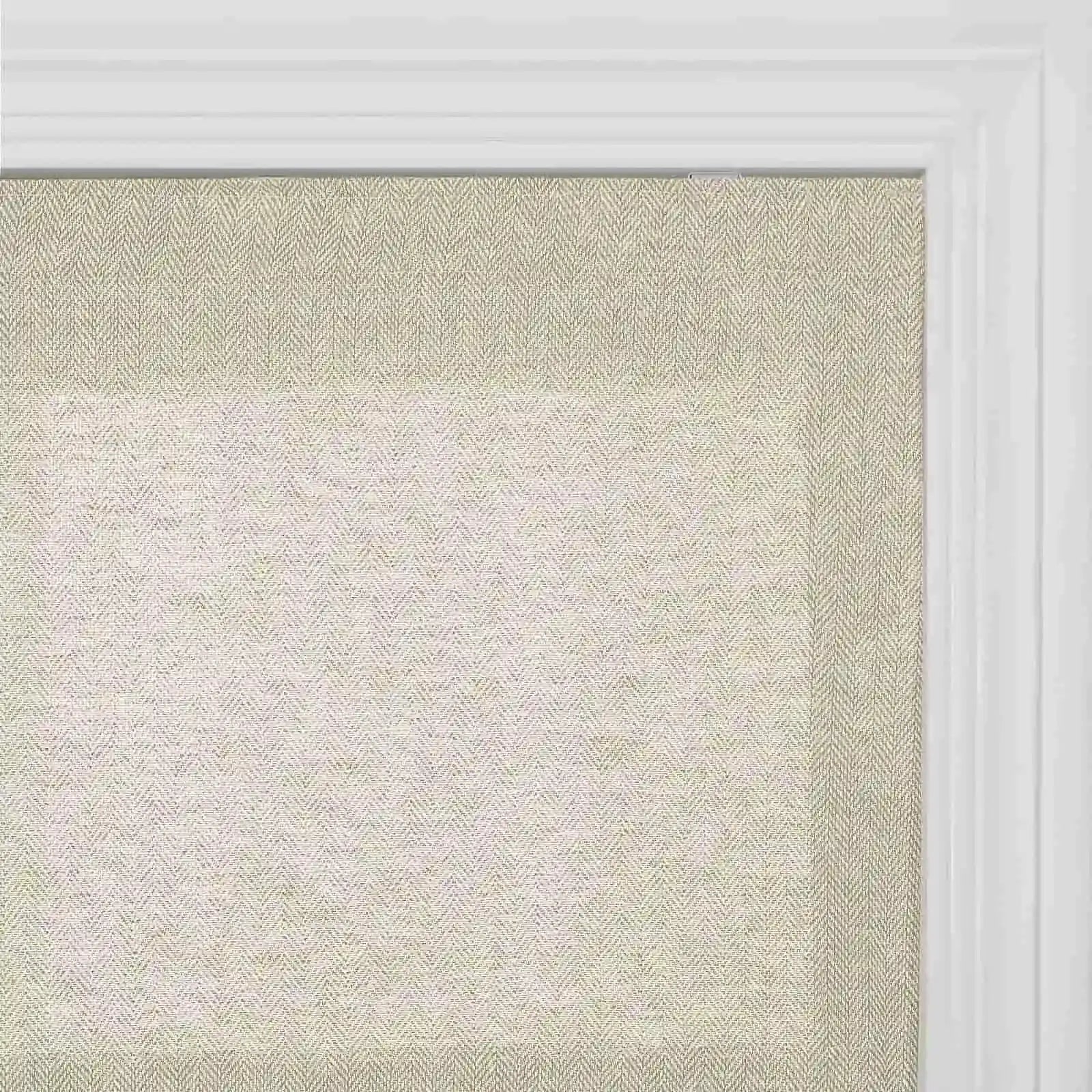 Ron Linen Cotton Herringbone Roman Shade - Cordless Window Treatment for Living Room, Bedroom & Office (Blackout/Sheer Options)