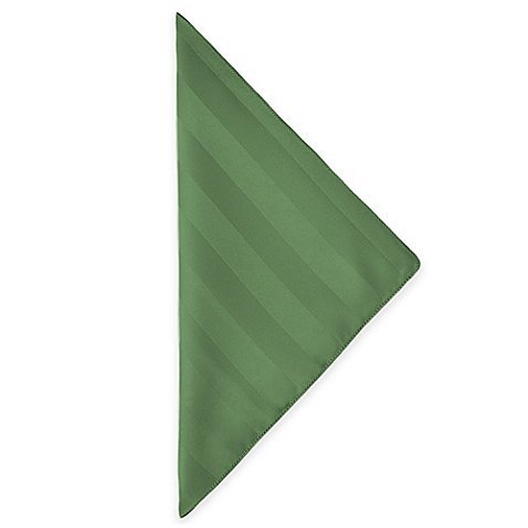 Premium 10x10 Inch Satin-Stripe Cocktail Napkins - 1 Dozen Sage Green - Elegant Drink Coasters for Weddings, Parties & Home Entertaining