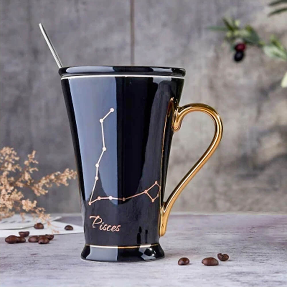 12-Piece Lucky Zodiac Mug Set - Chinese Horoscope Coffee Cups with Animal Signs - Perfect for Tea, Coffee & Hot Chocolate Gifts for Birthday, Office & Home Use