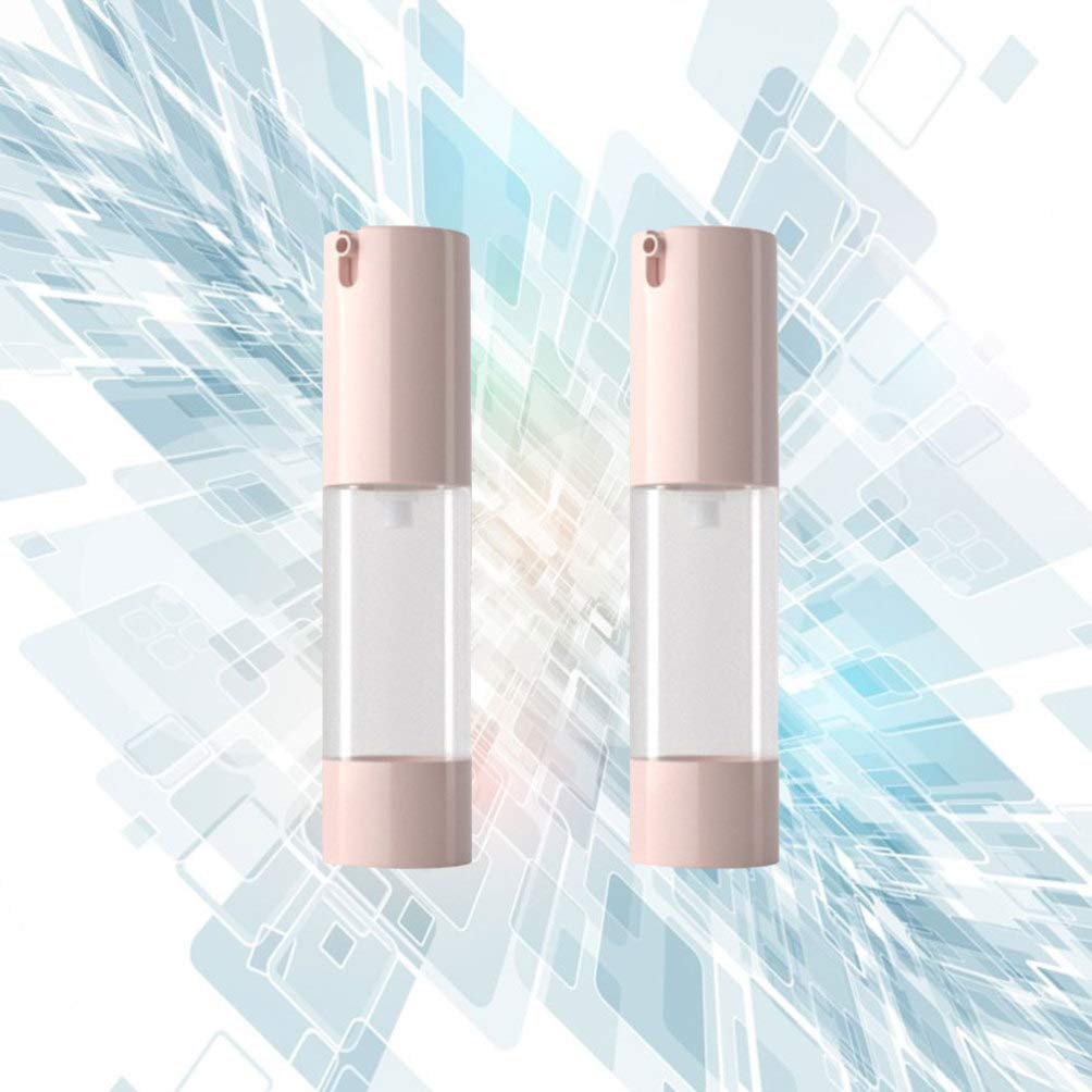 Cabilock 2-Pack Pink Airless Pump Bottles - Vacuum Cosmetic Containers for Lotion & Toiletries | Travel-Friendly Spray Dispenser for Skincare, Haircare & Makeup | Perfect for Home, Gym & Travel Essentials