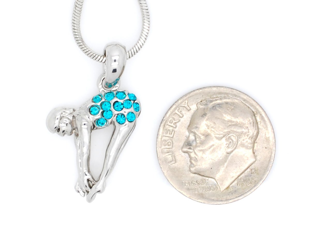 Violet Victoria Crystal Rhodium Necklace for Swimming & Diving