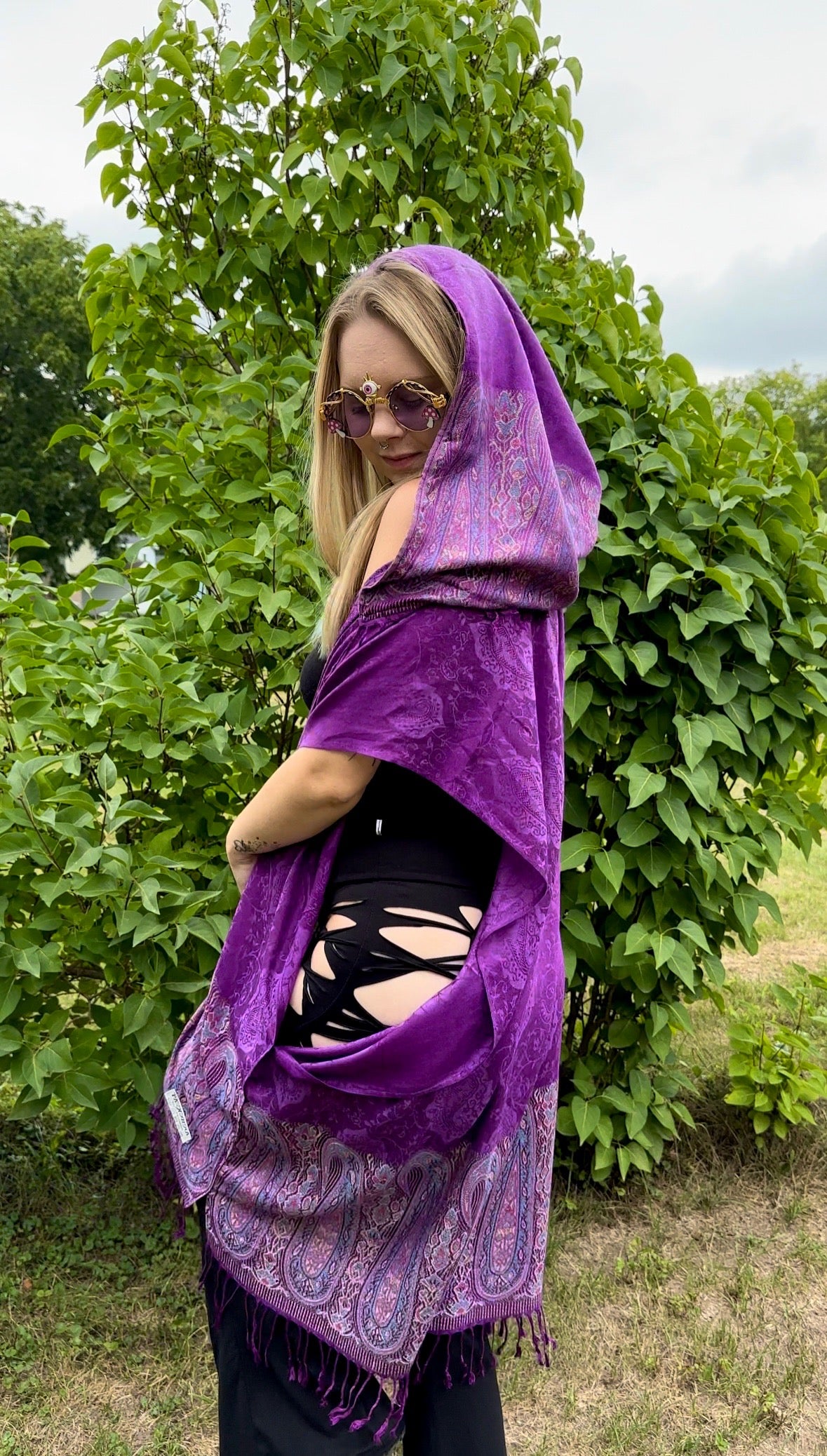 PASH KIMONO - Purple Paisley Pattern Japanese Style Robe | Lightweight Loungewear for Women | Perfect for Spa, Yoga & Relaxation at Home