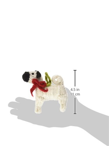 Chilly Dog Pug Dog Ornament - Cute Winter Pug Statue for Home Decor, Perfect for Christmas Tree, Shelf Display & Gift Giving