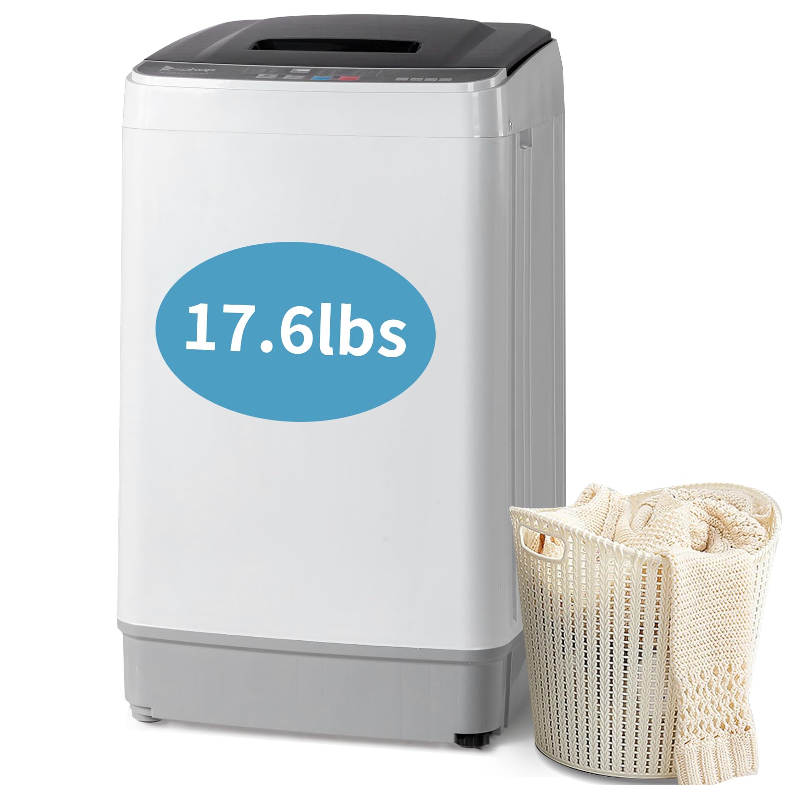 **Winado 17.6Lbs Full Automatic Portable Washing Machine with Drain Pump - 10 Wash Programs & 2-in-1 Washer Dryer Combo for Apartments, RVs, Camping - Perfect for Small Spaces, Travel & Off-Grid Living**