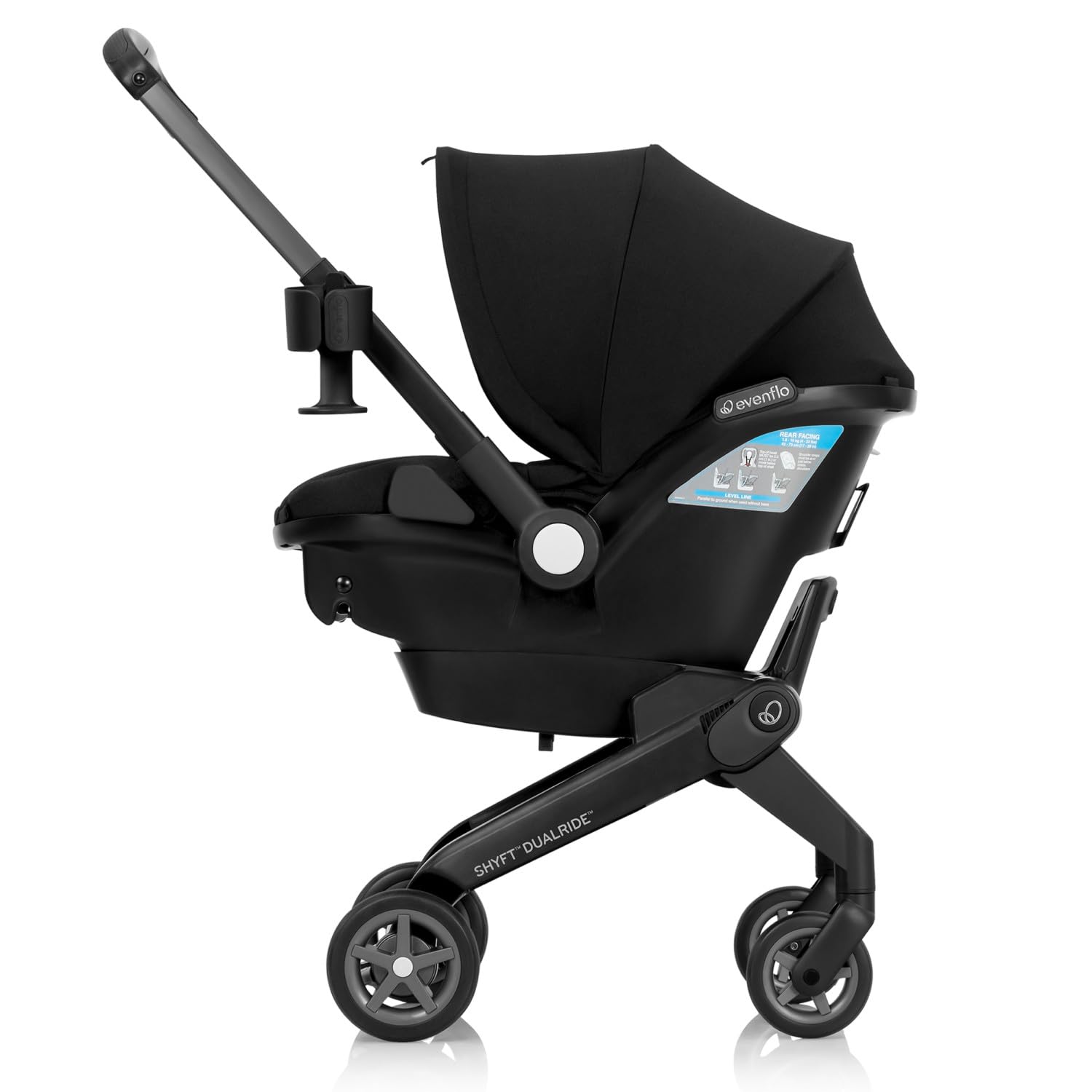 Evenflo Shyft DualRide Infant Car Seat & Stroller Combo - Bryson Blue | Safe Travel System for Newborns | Perfect for Shopping, Travel & Daily Outings