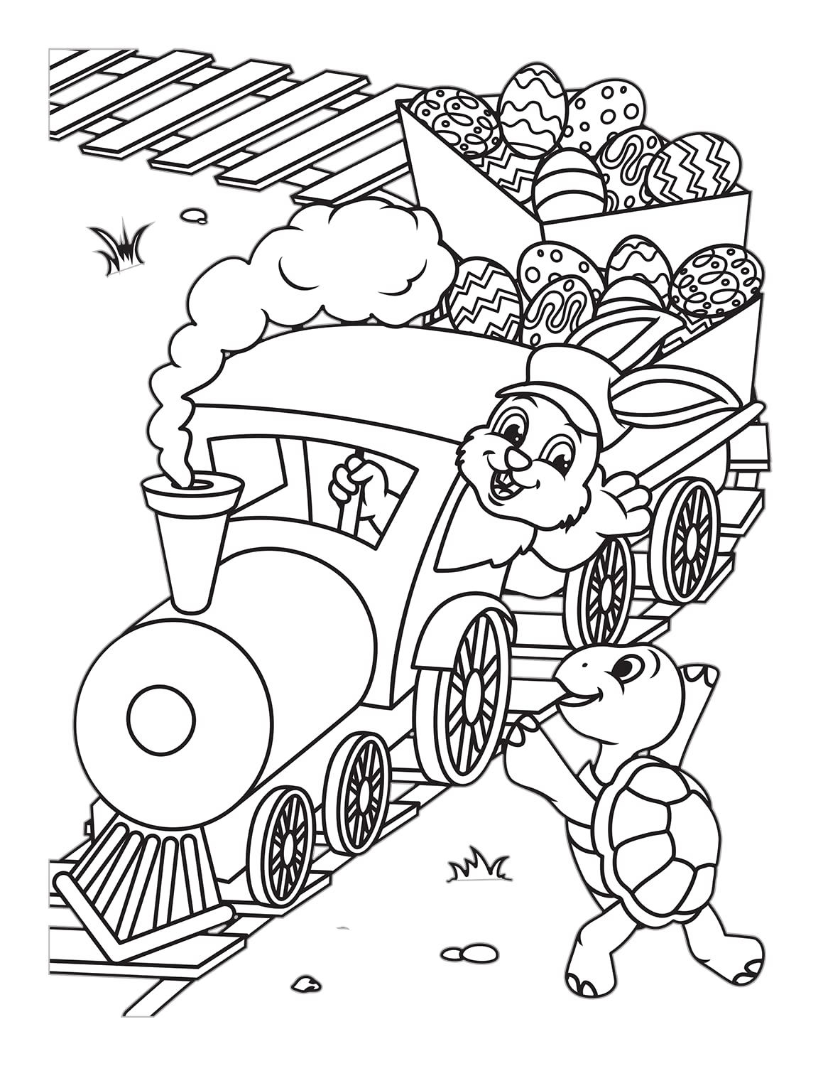 Easter Coloring Book for Kids Ages 4-8 - Fun Easter Basket Stuffer with Cute Bunny, Easter Egg & Spring Designs - Perfect for Easter Gifts, Party Favors & Creative Playtime Activities