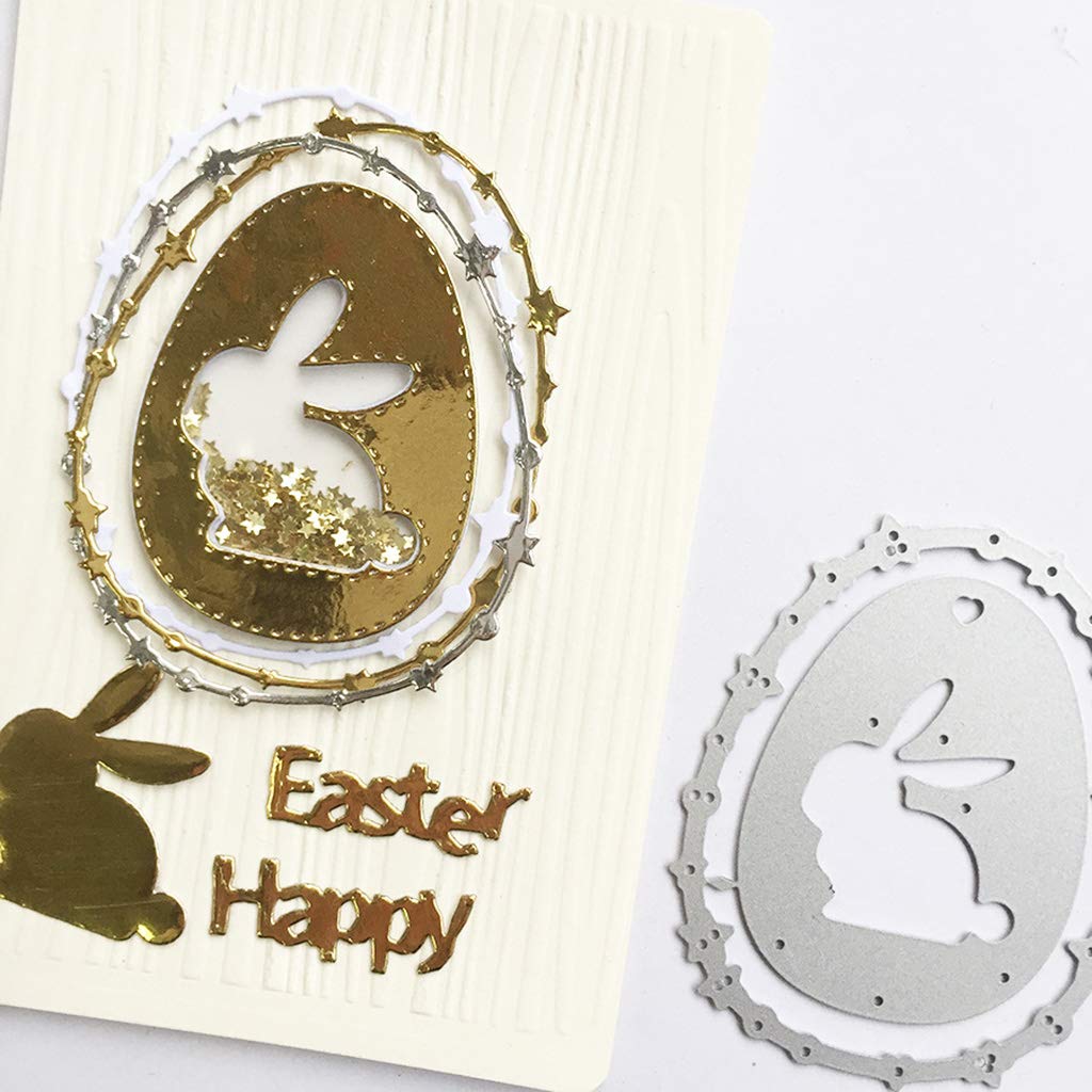 Easter Bunny Egg Metal Die Cuts - Card Making & Scrapbooking Supplies - DIY Embossing Dies for Paper Crafts, Greeting Cards, and Album Decorations - Perfect for Easter DIY Projects, Handmade Cards, and Holiday Scrapbooking
