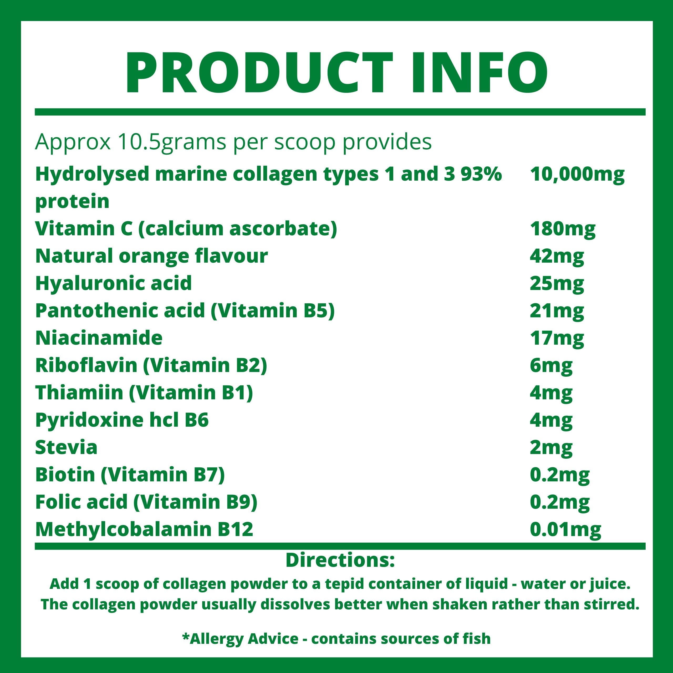 Premium Marine Collagen Powder with Hydrolyzed Protein Peptides | Supports Joint, Skin, Hair & Nail Health | Contains Hyaluronic Acid, Vitamin C & Biotin | Soluble Orange Flavor Supplement for Women & Men | Ideal for Post-Workout Recovery & Anti-Aging Skincare Routine