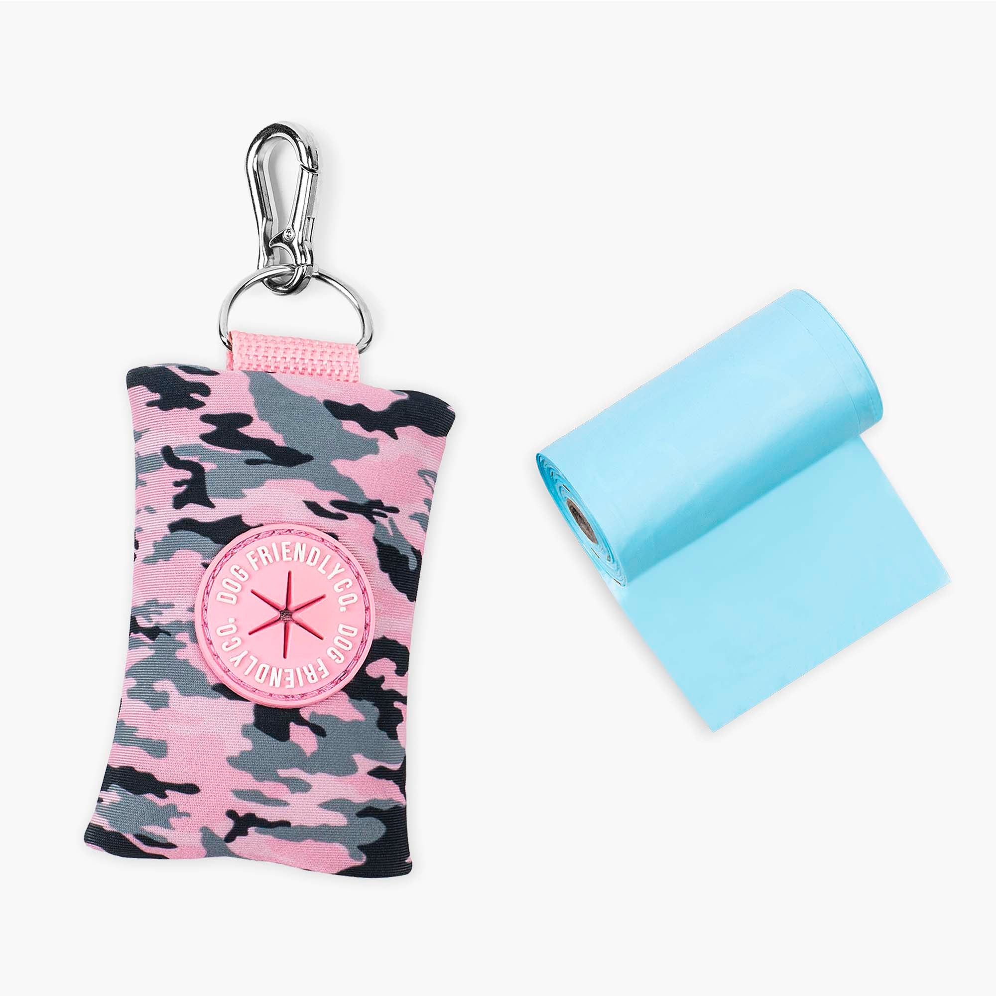 Dog Poop Bag Holder - Pink Camo Design, Leash Attachment for Easy Cleanup | Perfect for Walking, Hiking & Outdoor Adventures with Your Dog