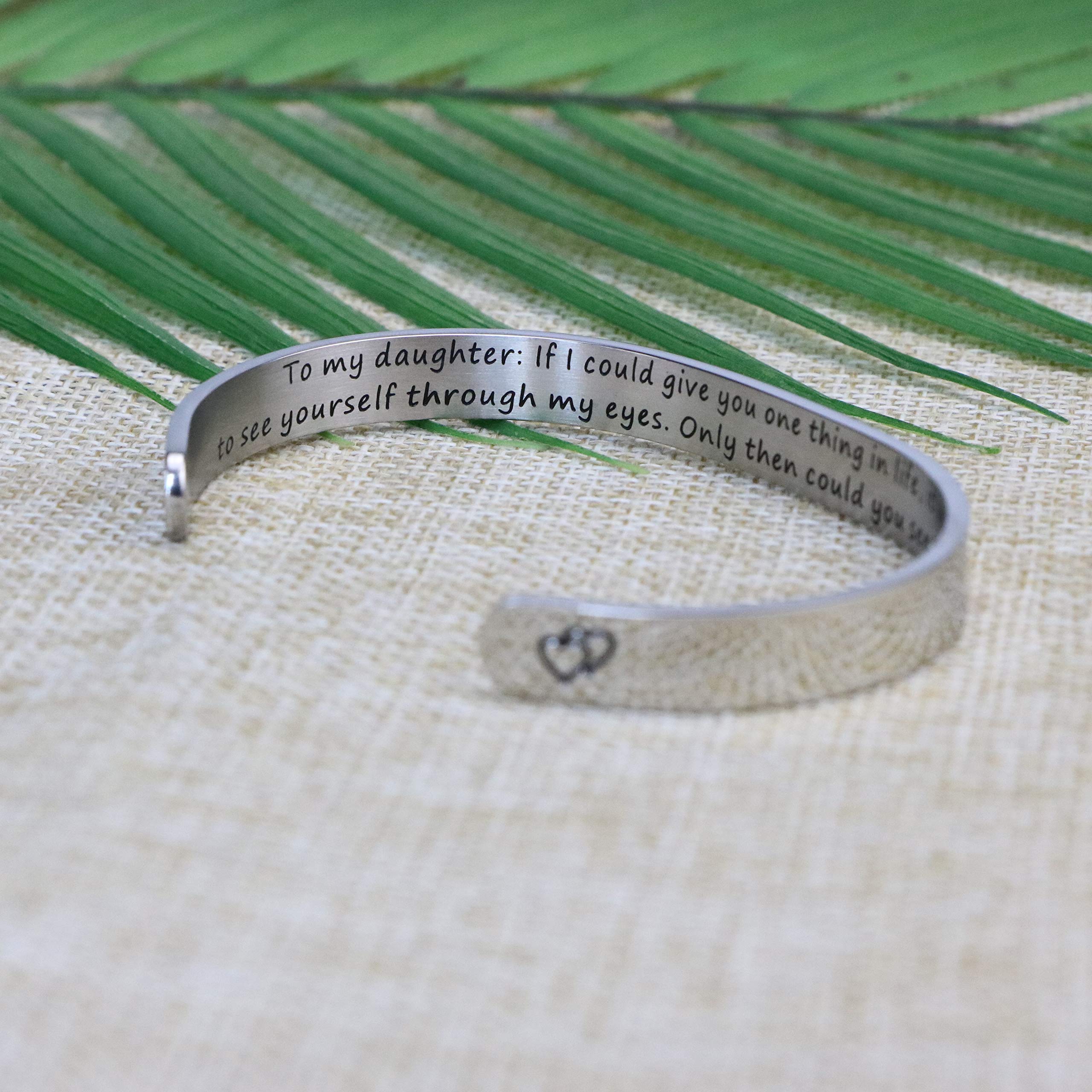 JoycuFF Inspirational Bracelets for Women - Engraved Message Cuff Bangle, Thoughtful Christmas & Birthday Gifts for Her - Perfect for Daily Wear, Special Occasions & Motivational Gifting