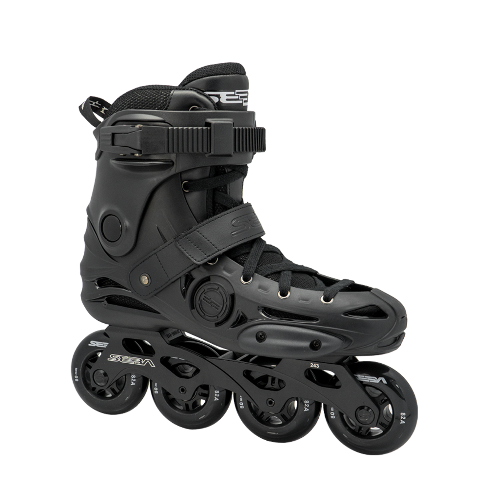 SEBA E3 80 Black Inline Skates for Adults - High Performance Urban Rollerblades for Fitness & Freestyle Skating | Perfect for Outdoor Sports, Commuting & Street Skating