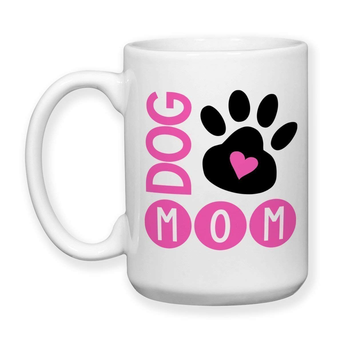 Dog Mom Ceramic Coffee Mug with Paw Print Design - Perfect Gift for Dog Lovers | Ideal for Home, Office & Gifts