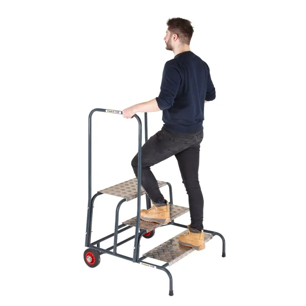 Climb It UK Wide Work Steps - Heavy Duty Aluminum Ladder for Construction, Roofing & Home Use | Non-Slip Safety Steps for Indoor & Outdoor Projects