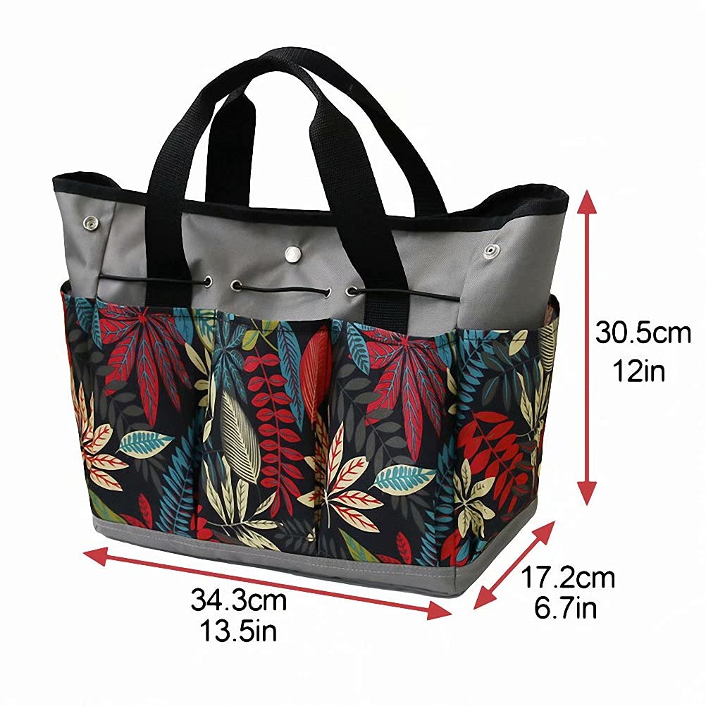Gardening Tote Bag with Multiple Pockets - Durable Garden Tools Organizer for Outdoor Storage - Perfect for Lawn, Yard & Garden Work (Green Thumb Essential)