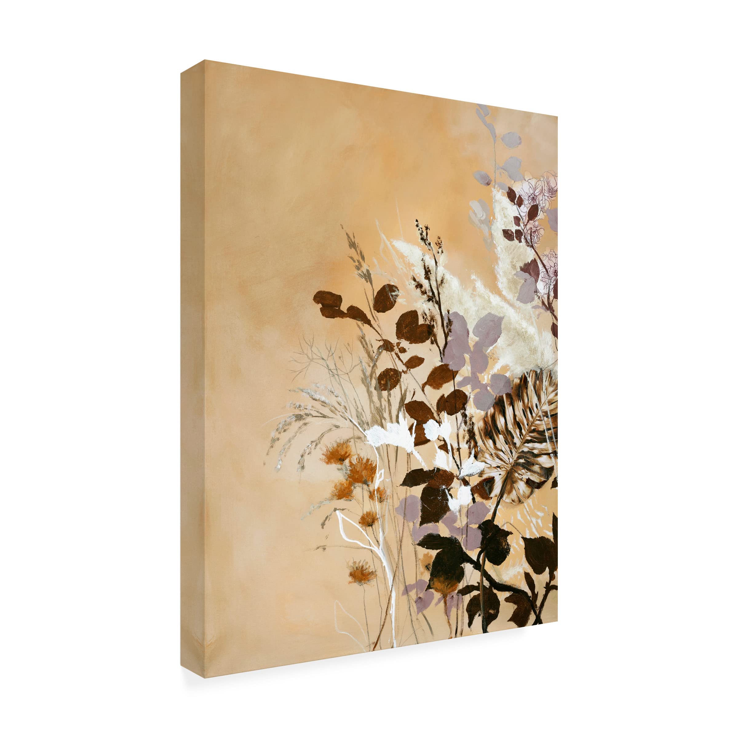 Design Fabrikken 'Light Leaves 6' Canvas Wall Art Print - Modern Botanical Home Decor for Living Room, Bedroom & Office