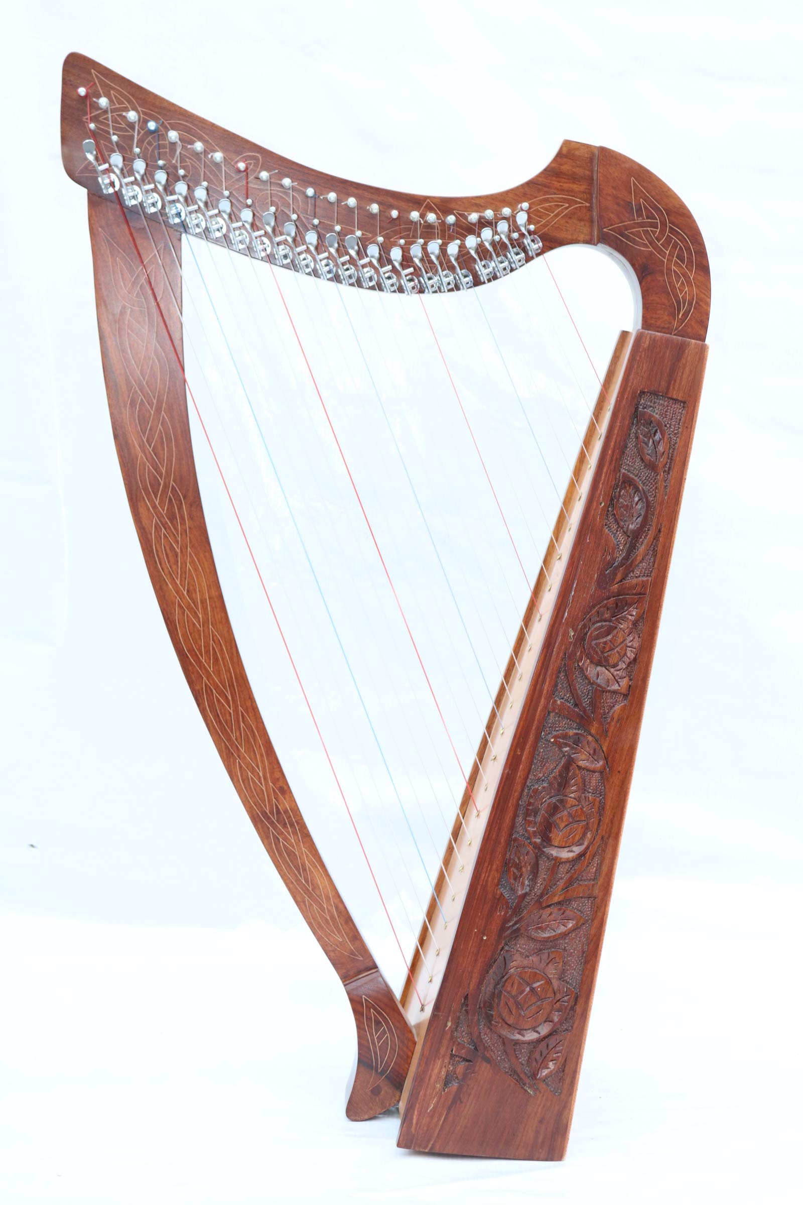 22 String Celtic Irish Lever Harp with Free Extra Strings & Tuning Key | Professional Musical Instrument for Beginners, Performances & Home Decor