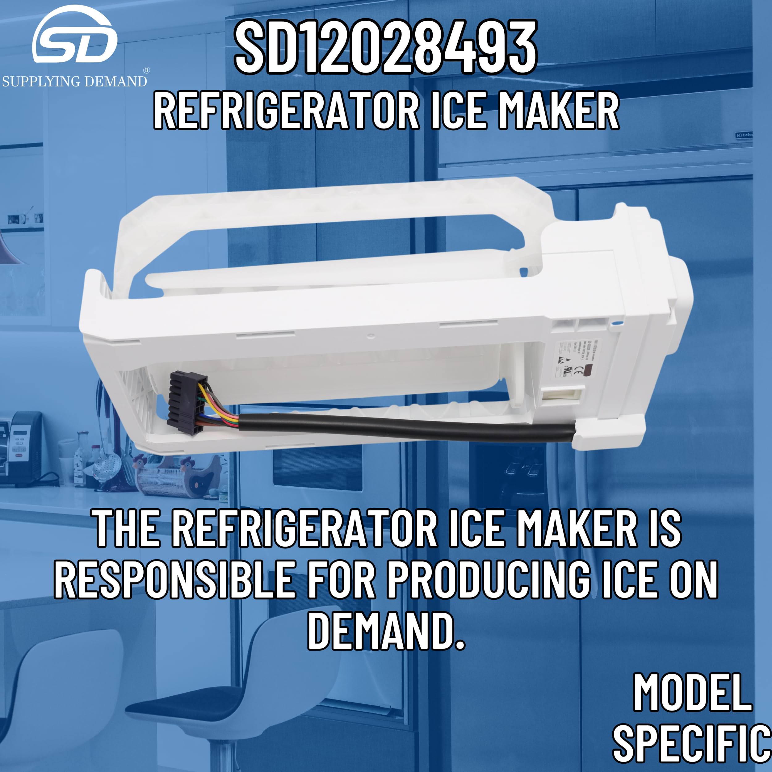 High-Quality Refrigerator Ice Maker Replacement - Compatible with AP6894086, Fits Various Fridge Models | Perfect for Home Kitchen, Office, and RV Refrigeration