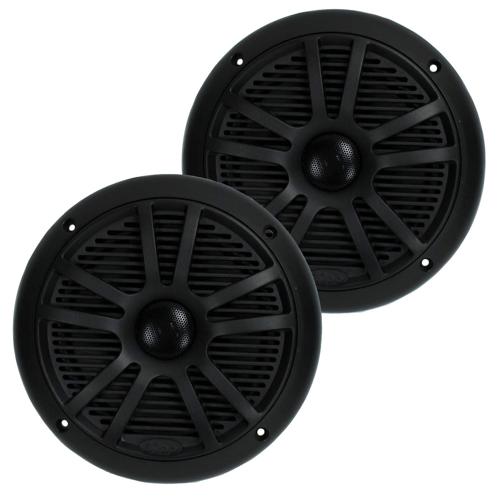 BOSS Audio MR6B 6.5 Inch 180W Dual Cone Marine Speakers (6 Pack) - Waterproof Boat Audio System for Marine, RV, ATV & Outdoor Use