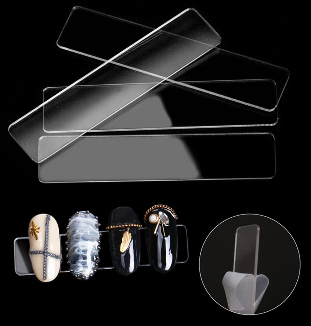 AKOAK 50-Piece Clear Acrylic Nail Polish Display Stand - Professional Gel Polish Holder & Practice Strips for Nail Tips - Perfect for Salon Organization & Home Manicure Kits - Ideal for Nail Art Practice, Retail Displays & DIY Beauty Stations