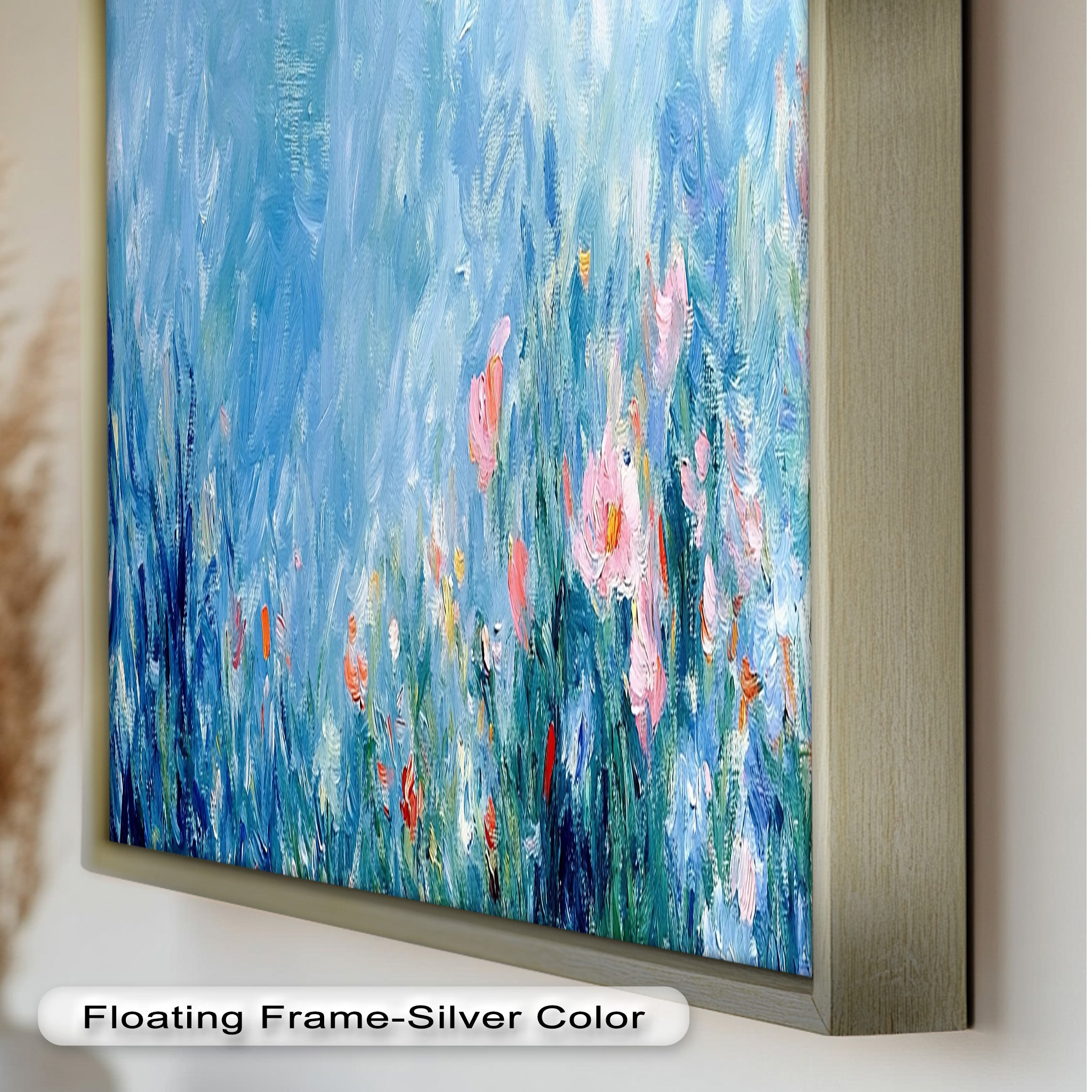Abstract Floral Impressionist Oil Painting - Handmade Canvas Wall Art for Living Room, Bedroom & Office Decor