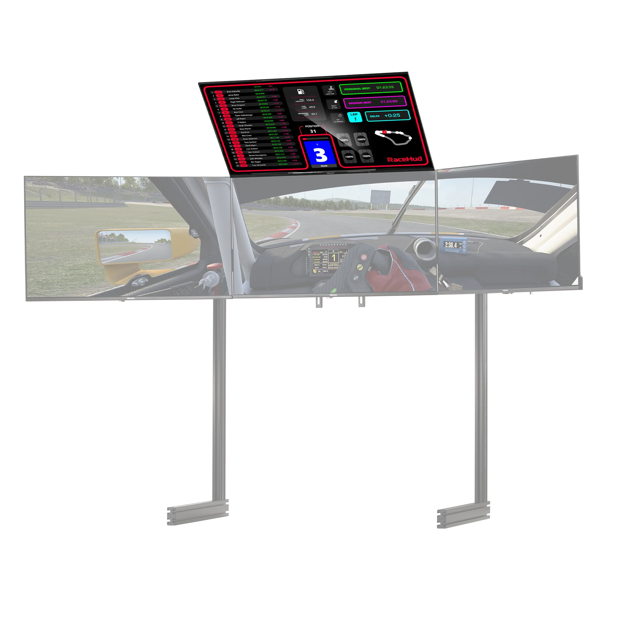 Next Level Racing ELITE Free Standing Quad Monitor Stand - Black | Racing Simulator Cockpit Monitor Mount for Gaming & Flight Simulation | Perfect for Immersive Racing & Flight Simulator Setups
