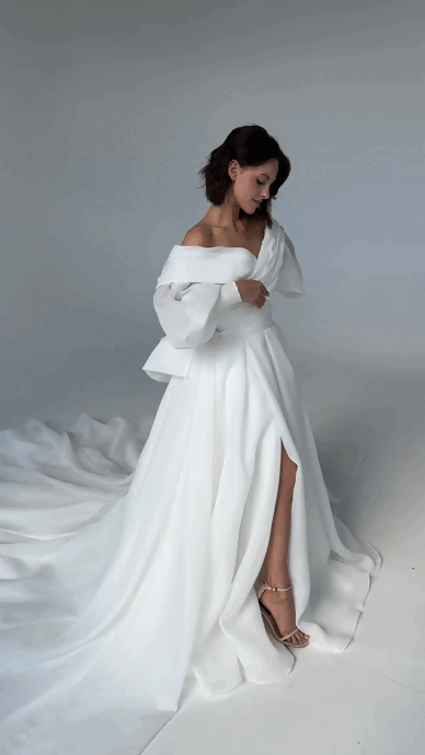 Elegant Organza Detachable Skirt - Audrey Style Wedding Party Dress for Women | Perfect for Bridal Shower, Prom & Formal Events