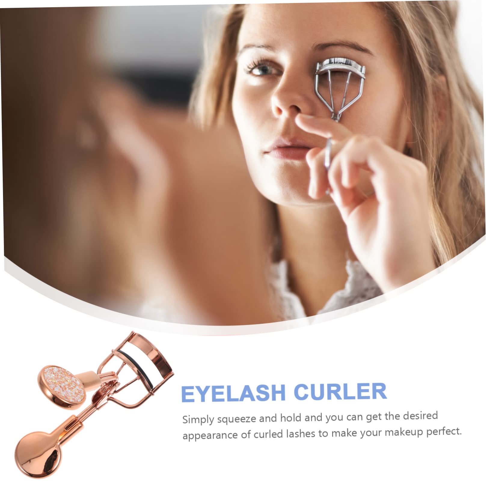 Minkissy Long Lasting Eyelash Curler with Glitter Design - Portable Lash Styling Tool for Beautiful Eyes | Perfect for Travel, Home & Professional Makeup Kits
