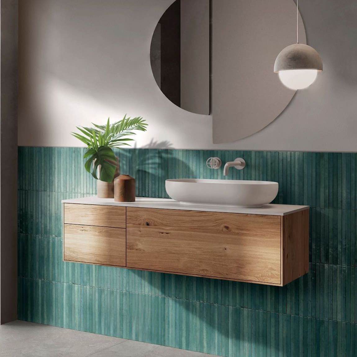 Magnolia 3D Tile Turquoise 2.5x9.5 Inch - Premium Textured Wall Decor for Bathroom, Kitchen & Living Room Backsplash