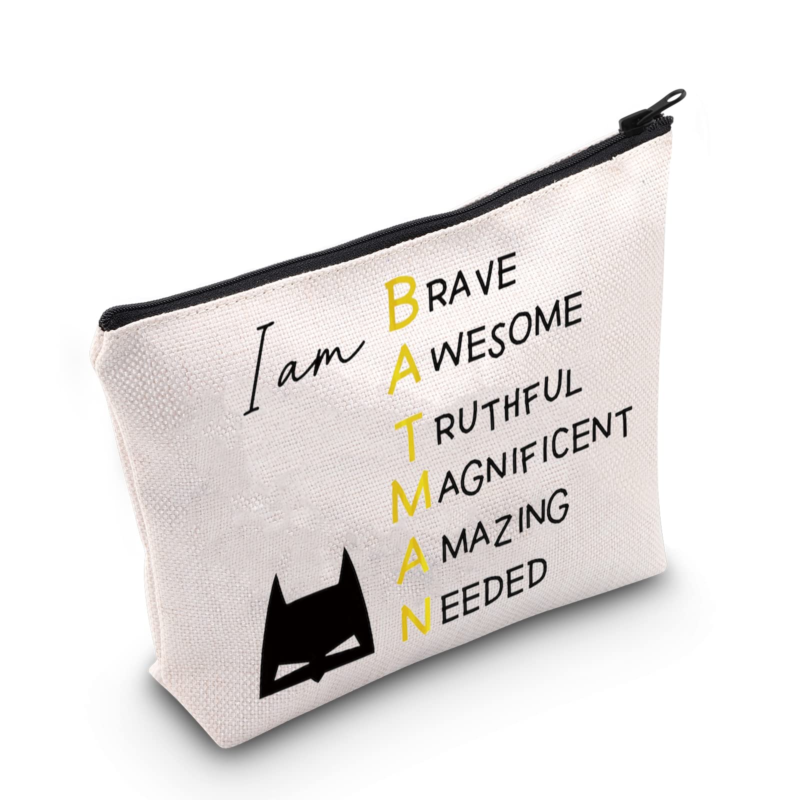 MEIKIUP Batman Inspired Cosmetic Bag - Movie Themed Makeup Pouch for Women & Fans - Perfect Gift for Bat Lovers, Cosplay & Comic Con Accessories