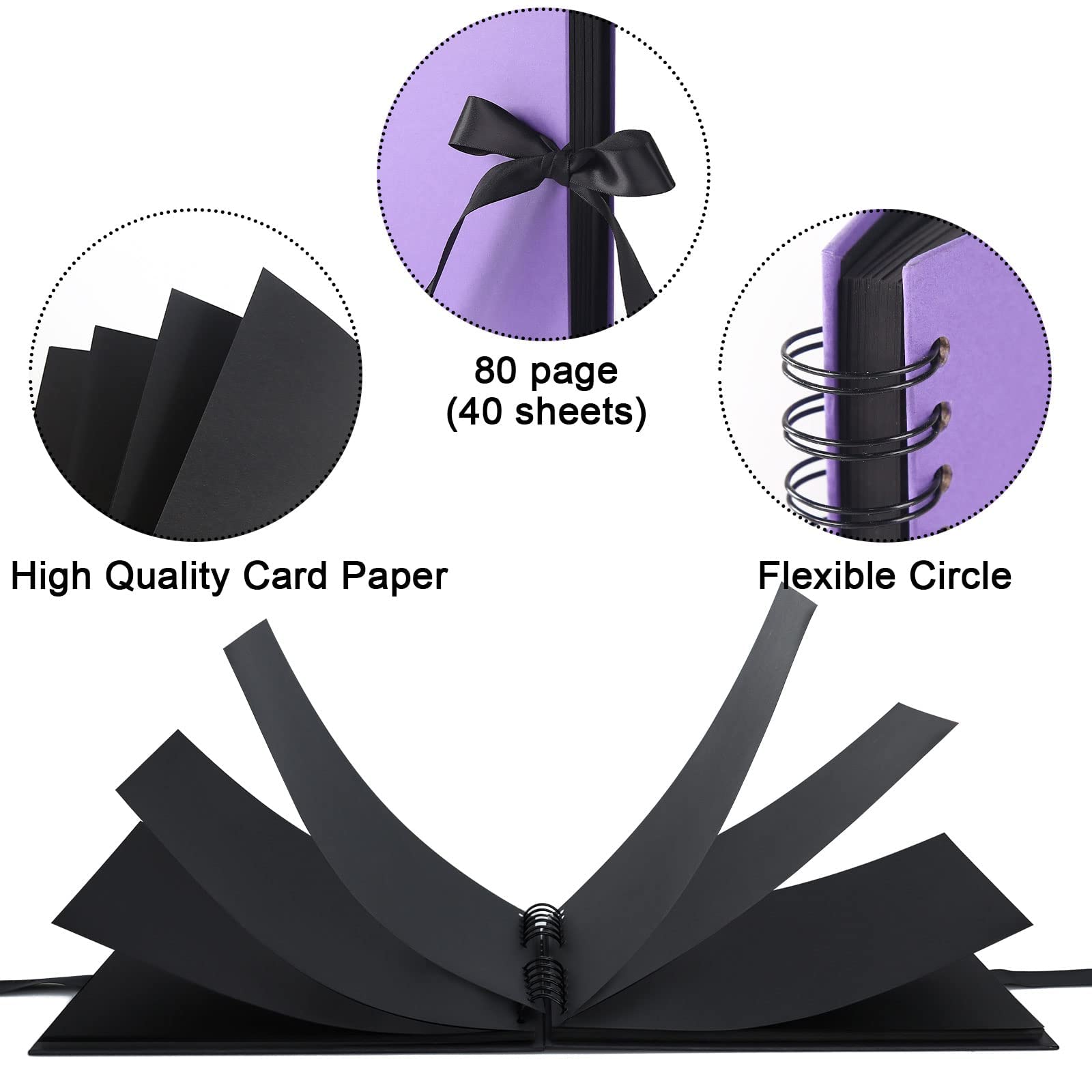 Vienrose DIY Scrapbook Photo Album Set - Hardcover 11x8 Inches with 80 Black Pages for Wedding, Birthday, Christmas & Mother's Day - Perfect for Memory Keeping, Gift Giving & Creative Projects