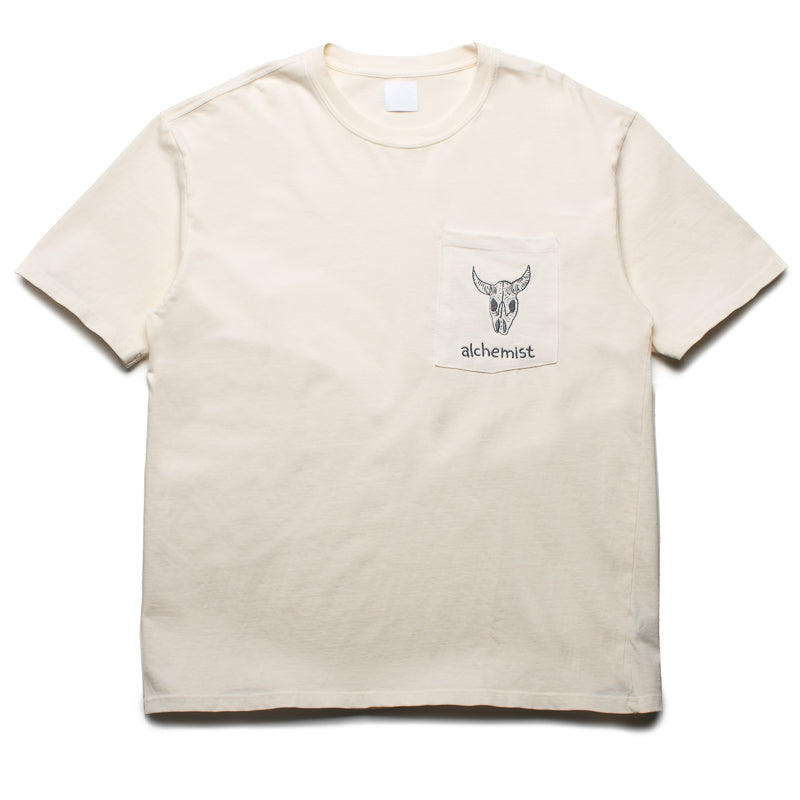 Alchemist Dane Pocket Tee - Premium Cotton Men's T-Shirt with Chest Pocket - White Alyssum Color - Casual Wear & Street Style Fashion