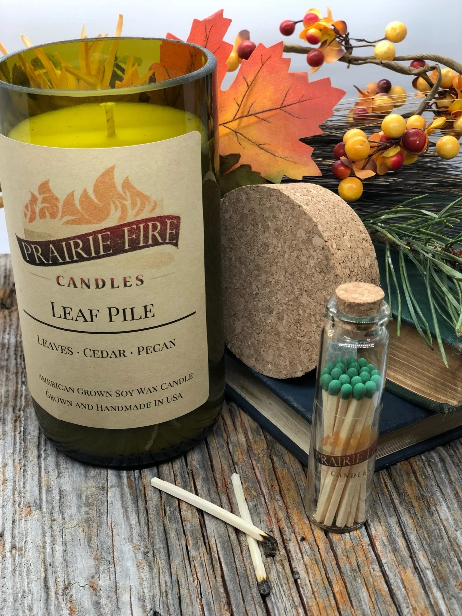 Handmade Soy Wax Candle in Repurposed Wine Bottle with Natural Cork | Eco-Friendly, Non-Toxic Candle Made in USA | Perfect for Home Decor, Romantic Dinners & Relaxing Baths