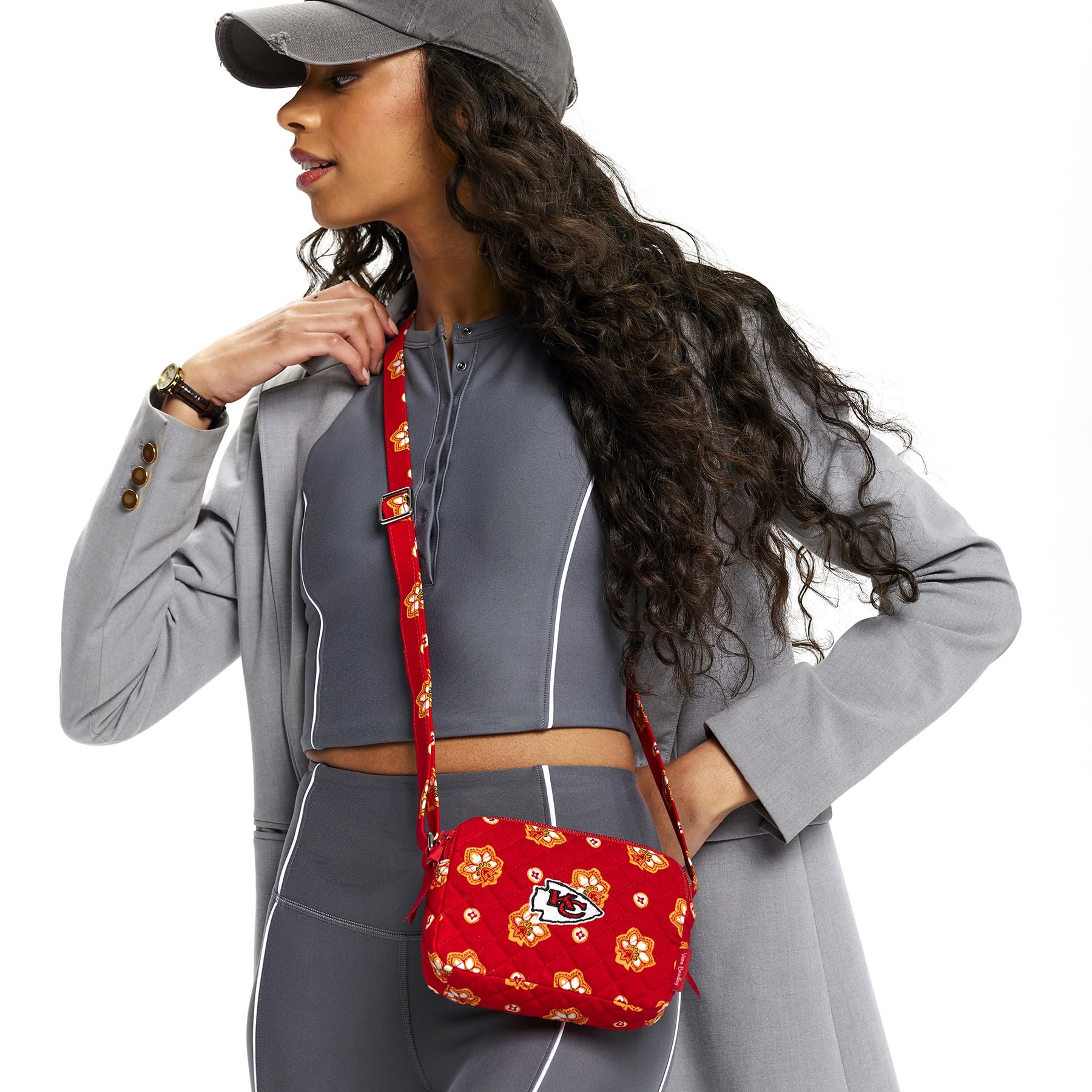 Vera Bradley Women's Cotton NFL Small Crossbody Bag - Lightweight & Durable (Multiple Team Options) - Perfect for Game Day, Travel & Everyday Use