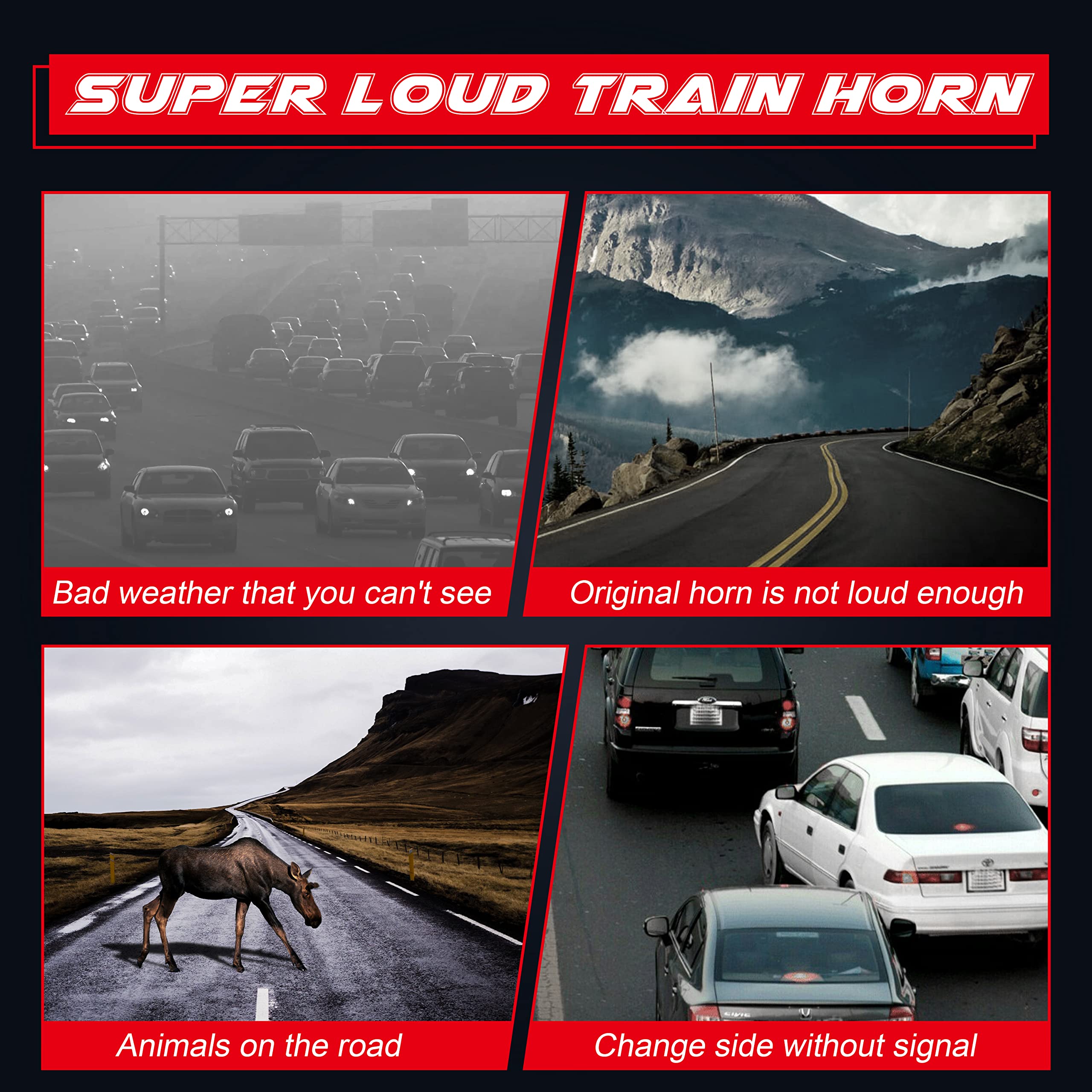 150DB Super Loud Air Horn Kit for Trucks, Boats & Cars - Dual Train Horn with 120 PSI Air Compressor (Silver) - Perfect for Emergency Alerts, Sporting Events & Marine Safety