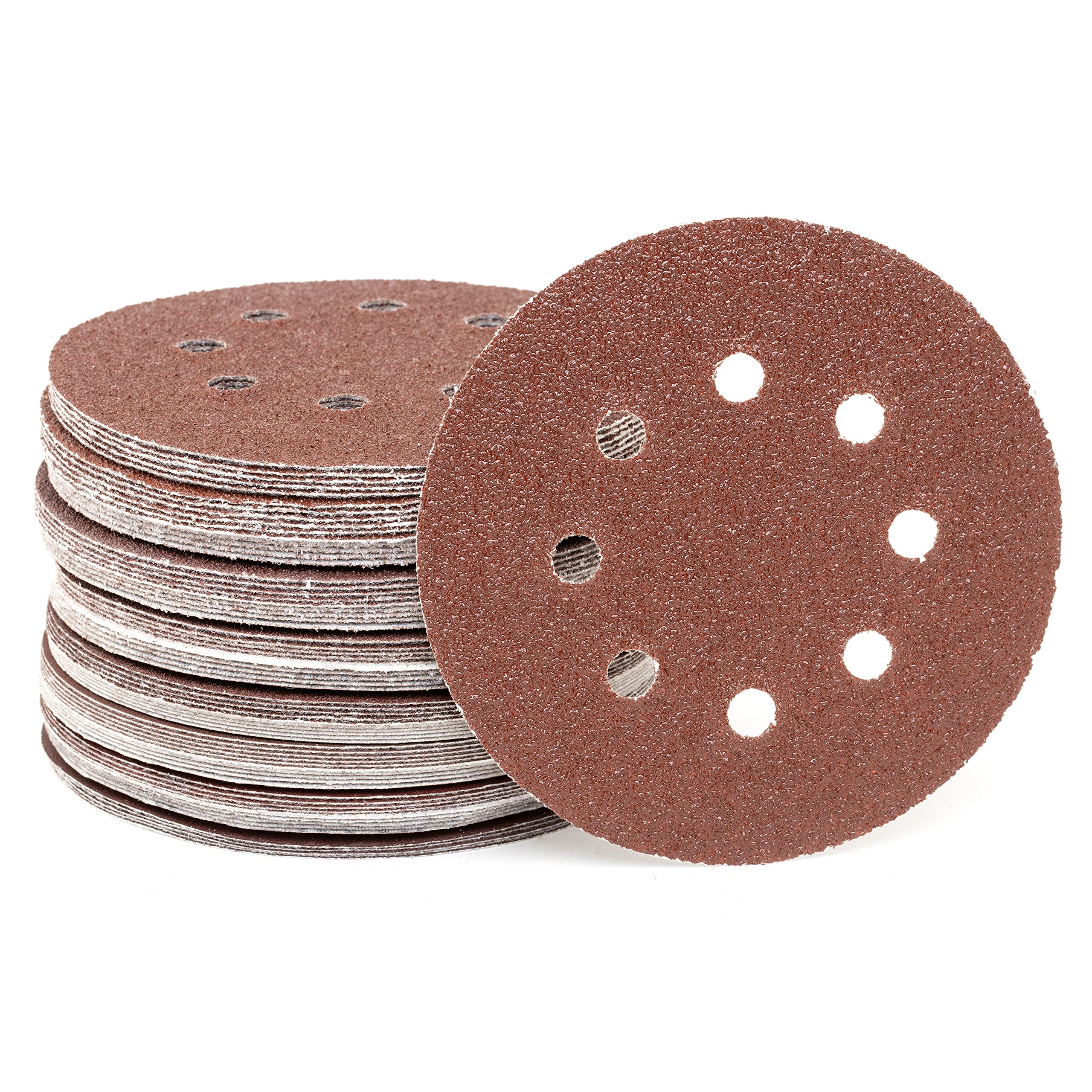 NEIKO 11270A 72-Piece 5-Inch Hook & Loop Sanding Discs Kit | 40-320 Grit Aluminum Oxide Sandpaper Assortment for Orbital Sander | Woodworking, Metal Polishing, DIY Home Projects & Auto Body Repair