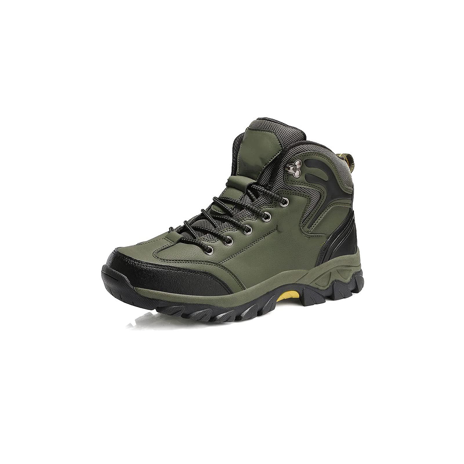 **Men's Waterproof Hiking Boots for Outdoor Work & Desert Adventures - Green Ankle Boots Size 9 | Durable Sneakers for Autumn & Early Winter**    *(Perfect for hiking, construction work, camping, and rugged outdoor activities in cold weather)*