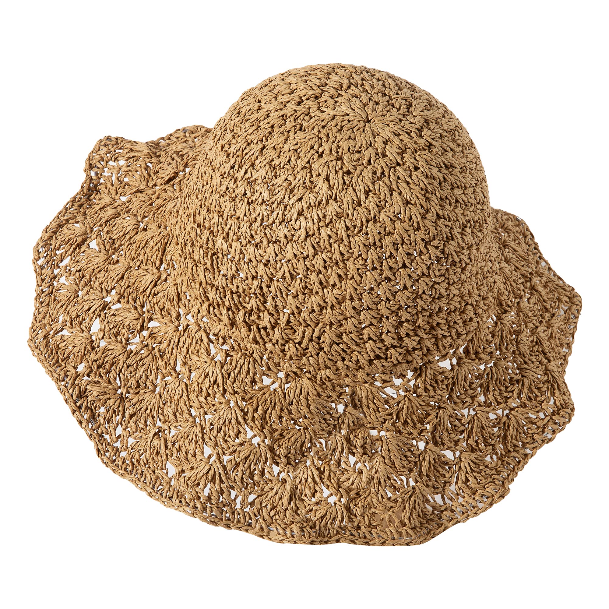 Lanzom Women's Wide Brim Straw Hat - Foldable Floppy Braided Sun Hat for Beach, Travel & Outdoor Activities - UV Protection Summer Hat (Khaki) | Perfect for Vacations, Pool Parties and Gardening