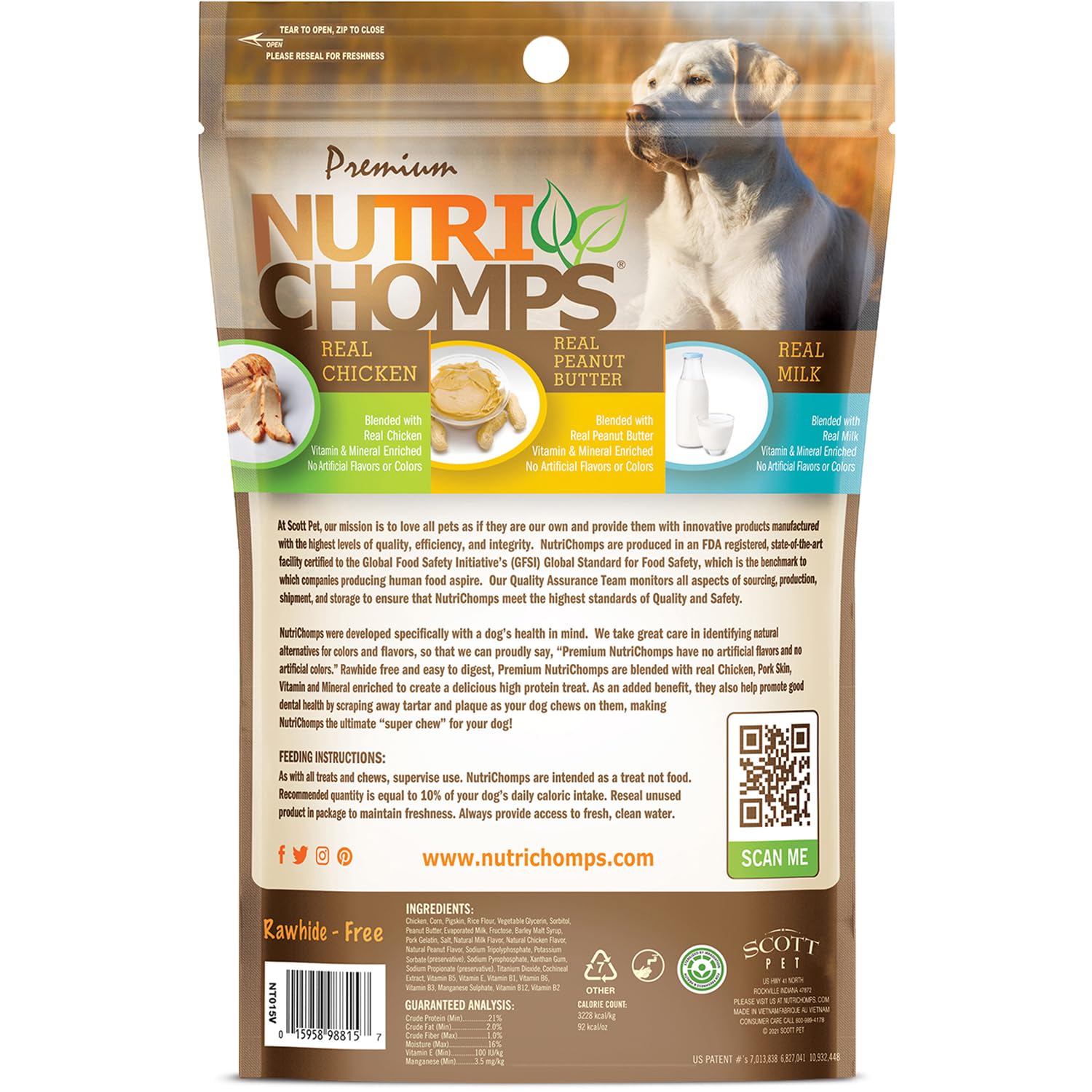 NutriChomps Healthy Dog Chews - 6-inch Braided Rawhide-Free Treats with Real Chicken, Peanut Butter & Milk Flavors - Easy to Digest Pack of 4 - Perfect for Training, Teething & Dental Care - Ideal for Puppies, Small & Medium Dogs - Great for Chewing, Rewards & Oral Hygiene at Home or Outdoors