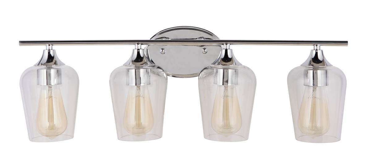 Mariana Imports Elba 4-Light 26-Inch Chrome Bathroom Vanity Wall Sconce - Perfect for Modern Bathrooms, Powder Rooms & Spa Lighting