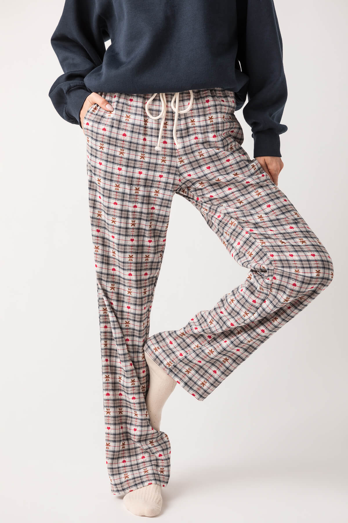 Gingham Drawstring Pants for Women - Comfortable Casual Lounge Pants with Elastic Waist - Perfect for Home, Yoga, and Outdoor Activities